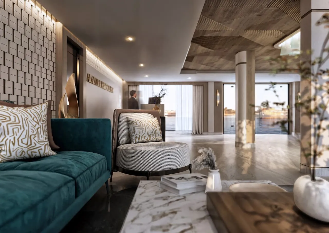 Lounge aboard the Royal Princess Amira Nile cruise